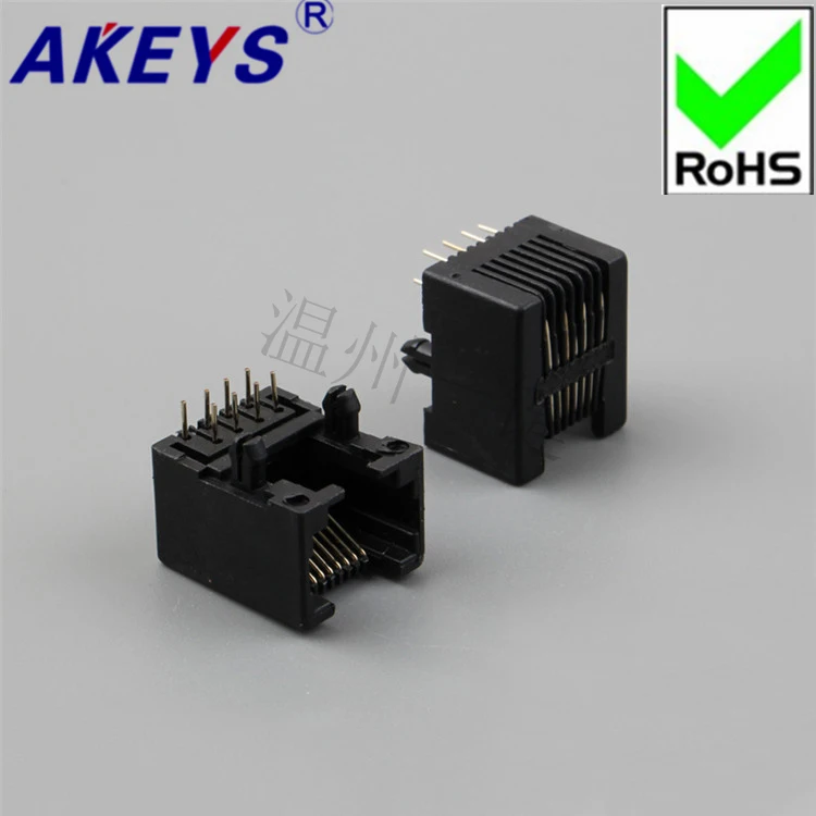 10 шт. 95001-8P8C-90 градусов-черный RJ45 сетевой разъем 180 градусов сетевой разъем с кристаллической головкой база