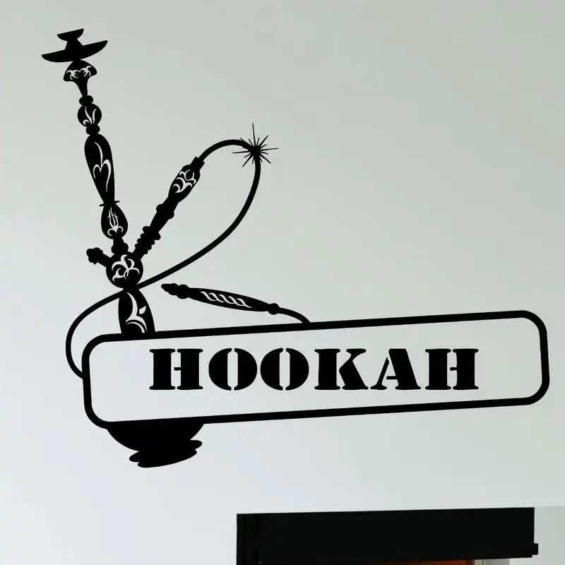 DCTAL Hookah Shop Decal Man Sticker Wall Decal Shisha Smoking Smoke Arabic Vinyl Stickers Art Mural