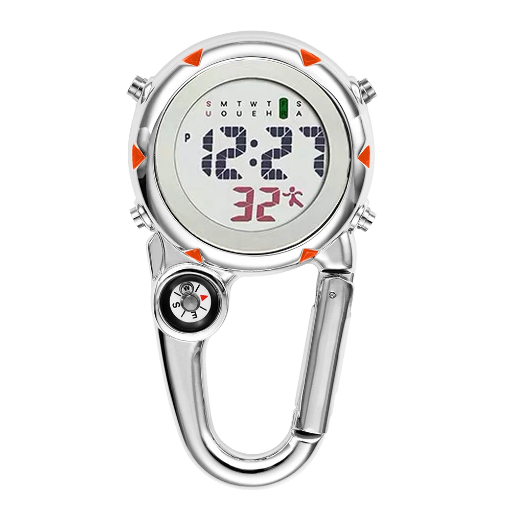 

Digital Carabiner Clip Sport Hook Clock Hospital Gift Electronic Luminous Multi-function FOB Nurse Watch for mountaineering