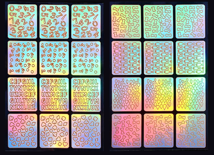 6, 12, 18, 24 шт. набор выдалбливают наклейки для дизайна ногтей DIY Советы направляющие Звездные переводные наклейки аксессуары Маникюр Декорация