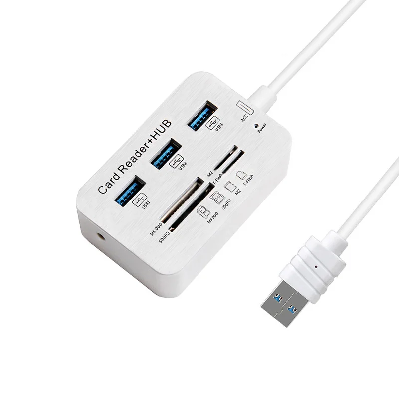 USB 3,0 OTG концентратор USB комбинированный Многофункциональный кардридер 3 USB 3,0 порта MS/M2/SD/MMC/TF кардридер для ПК ноутбука мобильного телефона