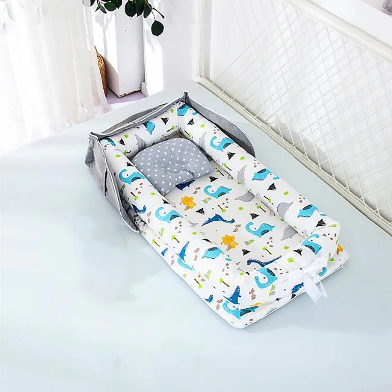 Портативная детская кроватка, складная подушка для новорожденной кровати, хлопковое гнездо, детское постельное белье, корзина, бамперы YHM030 - Цвет: YHM030H
