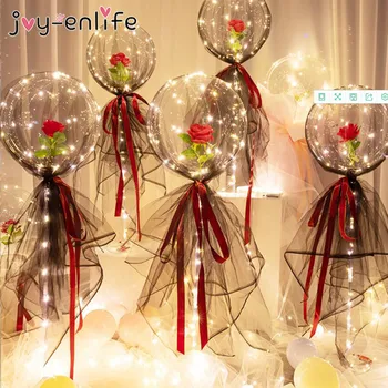 

Led Light Balloon Stick Birthday Party Decorations Kids Clear Bobo Ballons Stand Holder Wedding Valentine's Day Decor Baloon