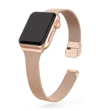 

NEW2021 strap For Apple Watch band 44mm 40mm Stainless steel metal bracelet correa for Apple watch 6 5 4 3 SE for iWatch band