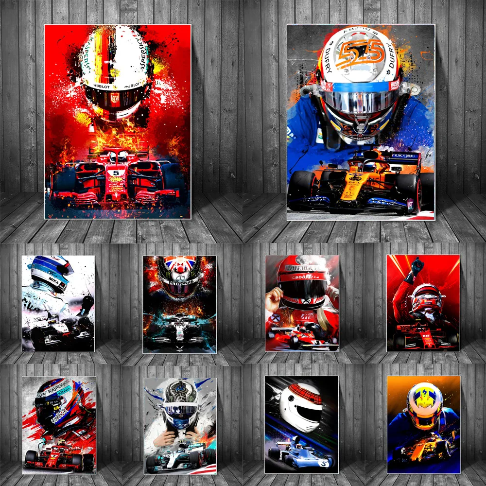 Auto Racing Cars Canvas Posters and Prints Abstract Cars Paintings on the Wall Art Pictures For Living Room Wall Decor Cuadros