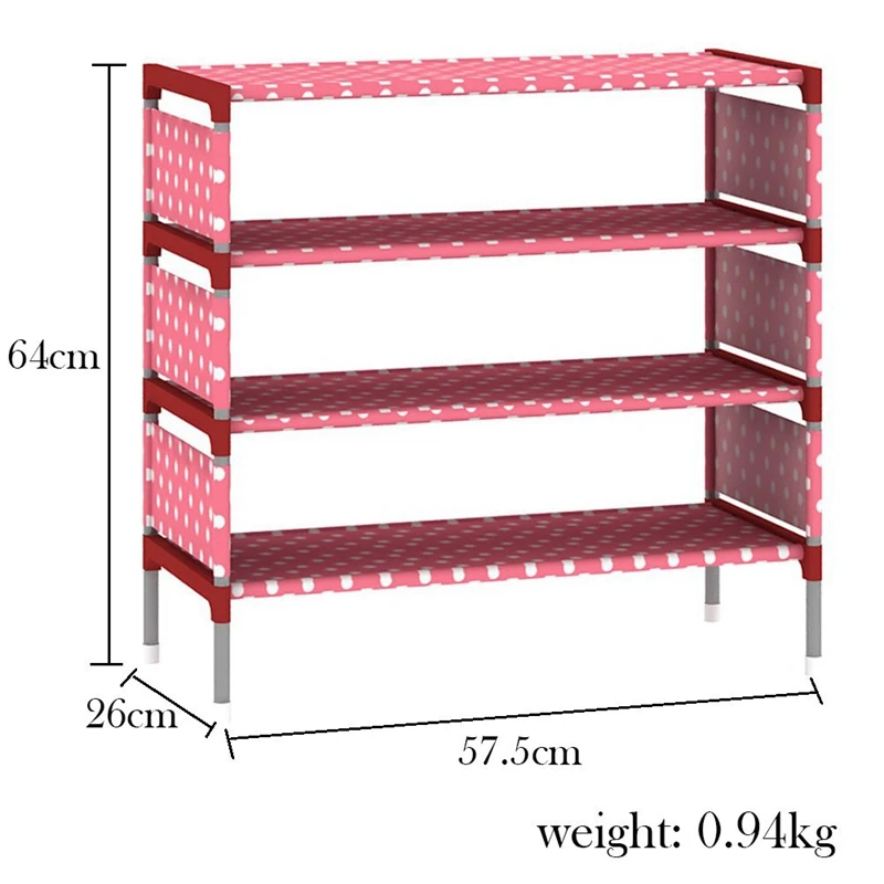 Shoes Shelf Easy Assembled Non-Woven 4 Tier Shoe Rack Shelf Storage Organizer Stand Holder Keep Room Neat Door Space Saving