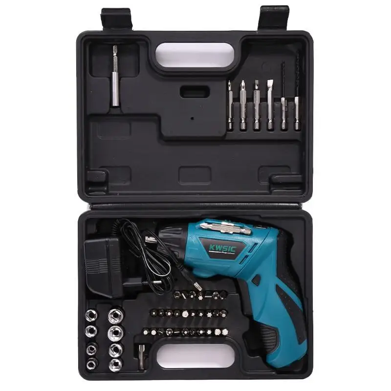 

Mini Rechargeable Cordless Electric Screwdriver Drill Bit Set w/Lamp (US) Miniature and easy to use LED lighting