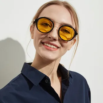 

Retro Classic Vintage Round Polarized Sunglasses Men Brand Designer Sun Glasses Women Metal Frame Black lens Eyewear Driving