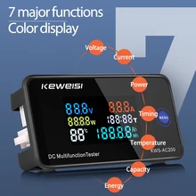 Medidor de energía de potencia KWS, voltímetro Digital LED, amperímetro, CC de 0-200V, con función de reinicio, 0-100A
