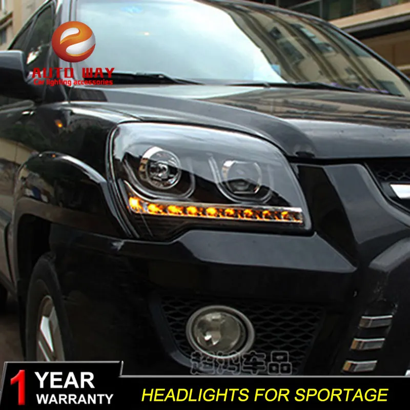 Чехол для автомобильных фар Kia Sportage фары 2009 2011 светодиодный DRL Объектив