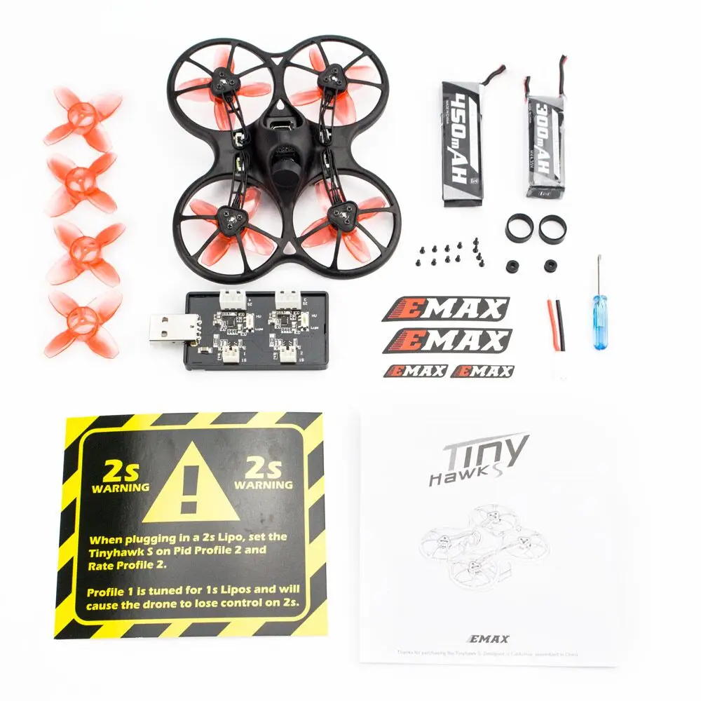 Горячая Распродажа RC вертолеты EMAX Tinyhawk S 75 мм F4 OSD 1-2 S микро Крытый FPV гоночный Дрон BNF 600TVL CMOS камера