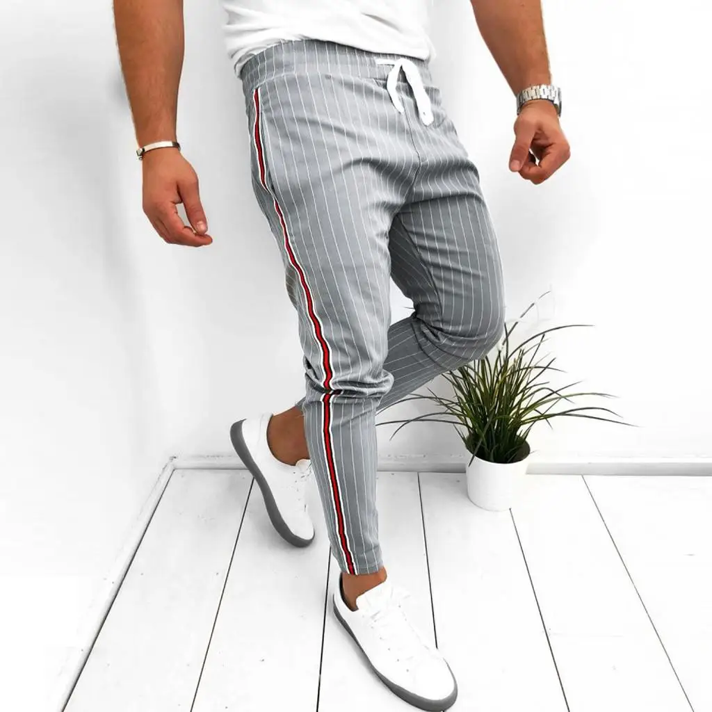 Г., льняные Мужские штаны длиной до щиколотки лоскутные брюки на шнурке хип-хоп Jogger Брюки мужские тренировочные брюки уличная Мужская брюки B1 - Цвет: GY