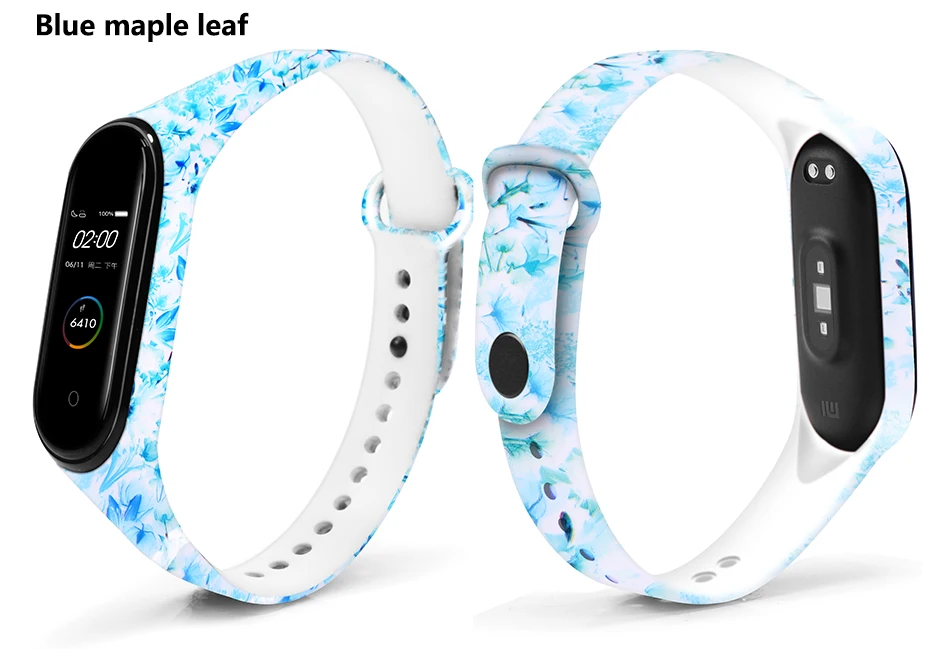 BOORUI mi band 4 ремешок умные аксессуары персонализированный принт различные цветы силиконовый сменный ремешок для xiaomi mi band 3/4