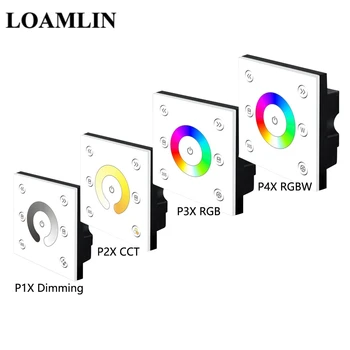 

BC AC85V-265V 2.4G DMX512 Dim/CCT/RGB/RGBW Touch Panel P1X/P2X/P3X/P4X lLd Strip Dimmer+R4-CC-2.4G/R4-2.4G Wireless Receiver