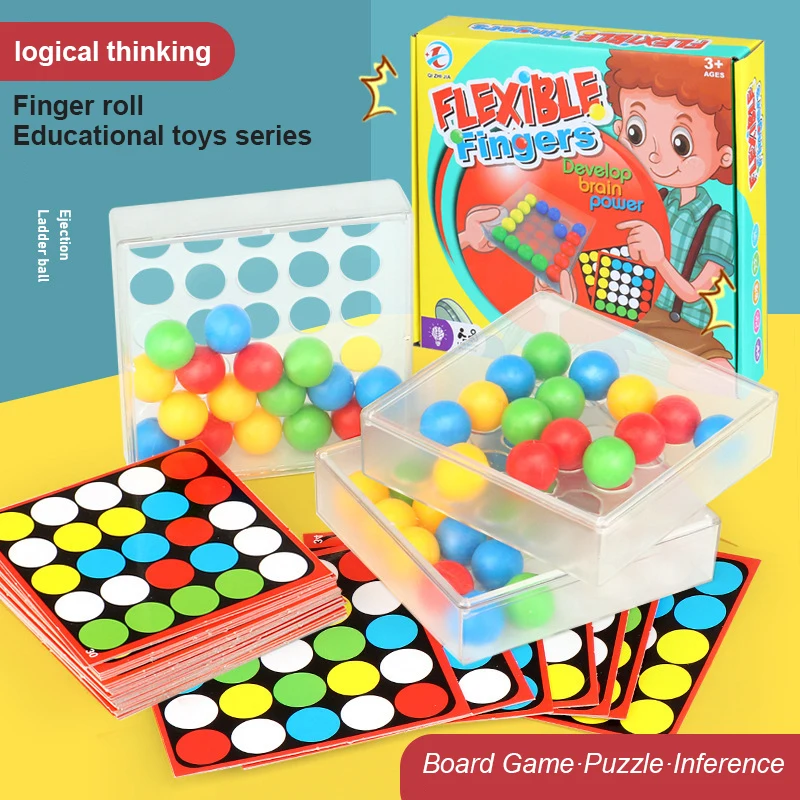 

Montessori Flexible Finger Board Finger Rolling Ball Palm Treasure Puzzle Toys Flexible Finger Chessboard Finger Rolling Game