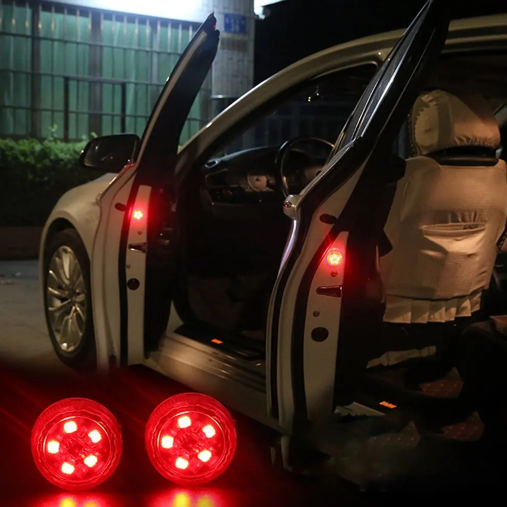 

Red Yellow Blue light Car Wireless LED Door Opened Warning Light Safety Decorative Indicator Avoid Crash Flash Signal Light