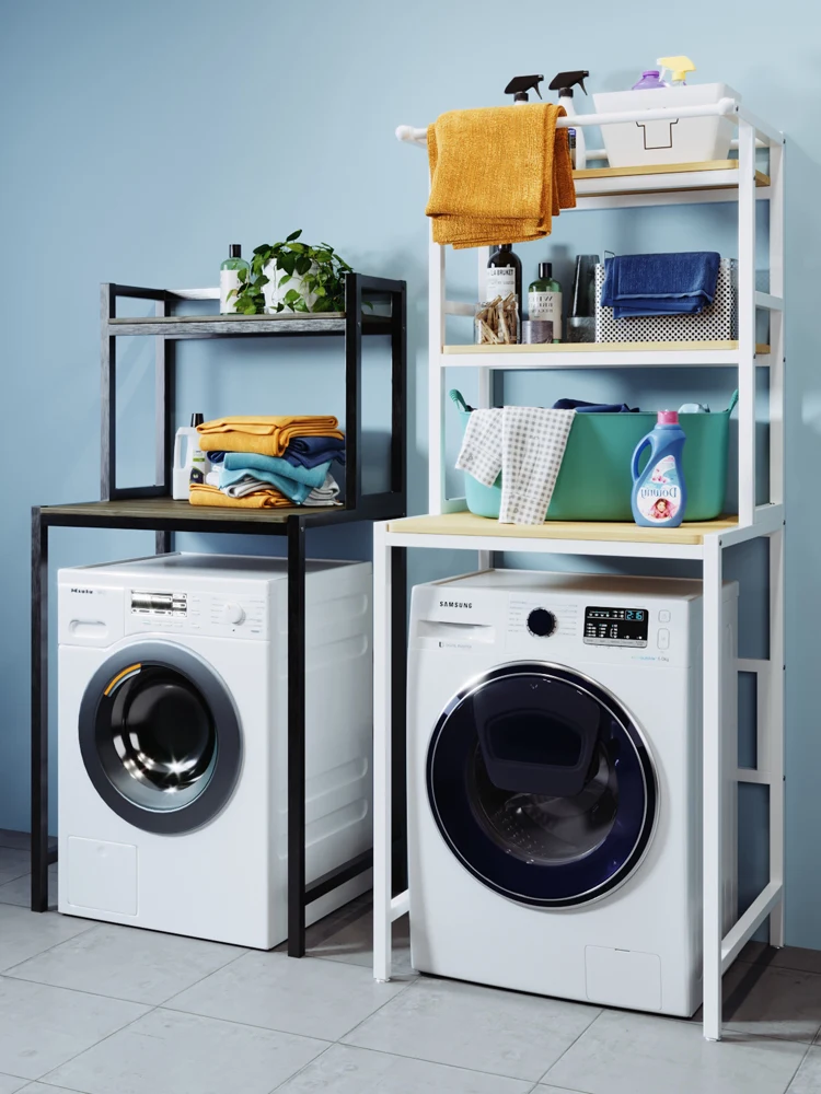 Laundry rack landed on toilet drum above storage balcony overturned laundry closet toilet shelf