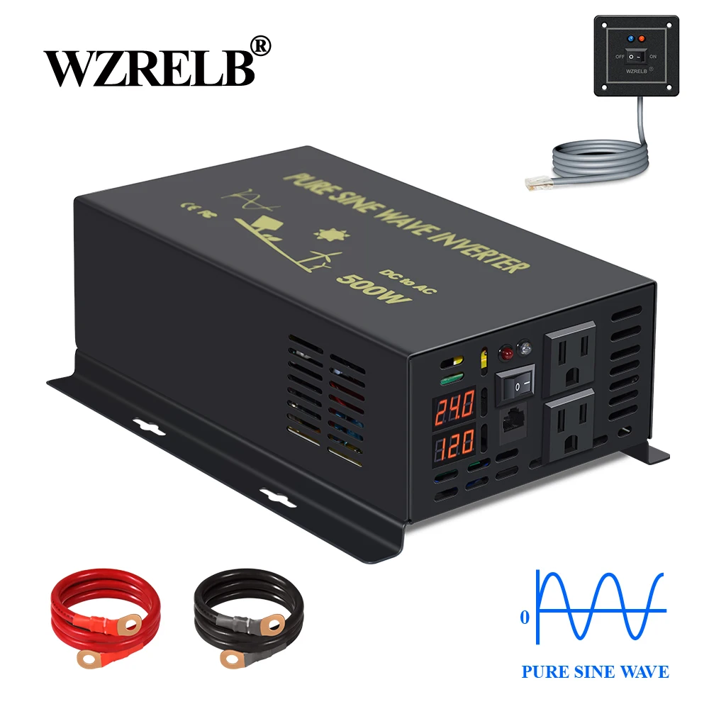 

Pure Sine Wave Inverter 500W Solar Power Inverter Generator Battery 12V/24V/48V/96V/110V DC to AC 120V/220V/240V Wired Control