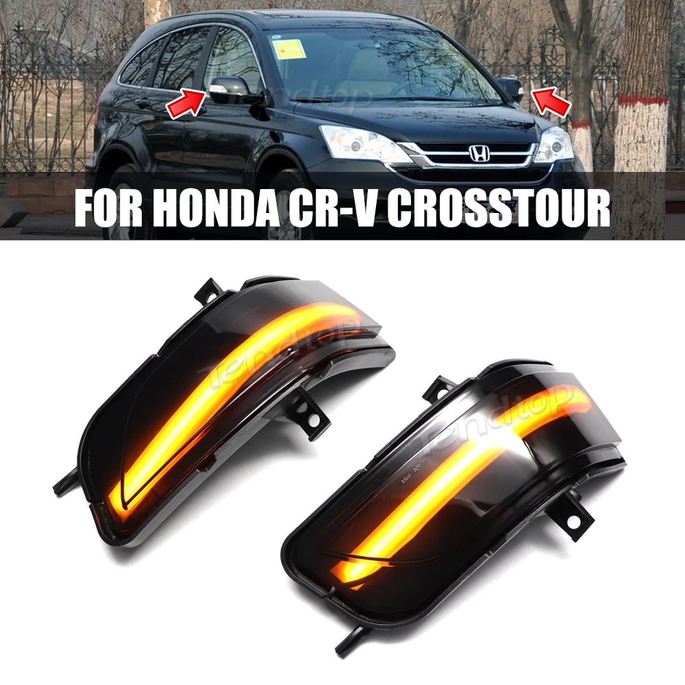 

Car LED Dynamic Side Rearview Mirror Lights Turn Signal Light Accessories For Honda CRV CR-V 2007-2011 Crosstour 2012-2016