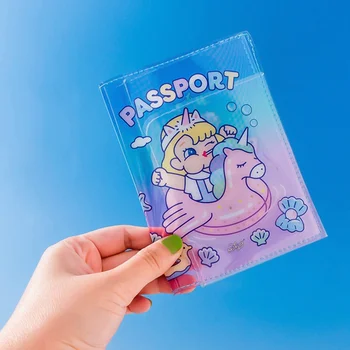 

Cute Transparent Jelly Passport Cover Unicorn Passport Holder Girl Travel ID Card Bag Document Pocket INS