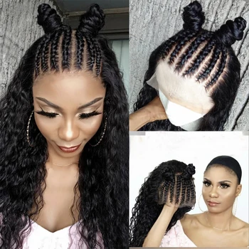 

Charisma 13X6 Black Wig Braids and Curly Wigs Heat Resistant Hair Synthetic Lace Front Wig with Baby Hair Synthetic Wig