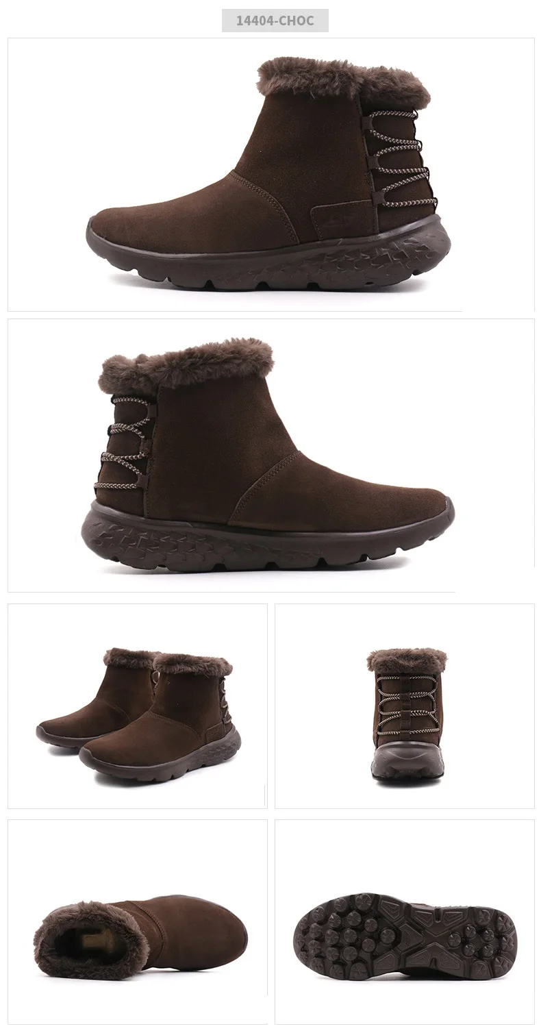 Skechers/зимние ботинки; женские удобные зимние ботинки; коллекция года; женские ботильоны; Теплая обувь высокого качества; женские ботинки; 14404-BKPK