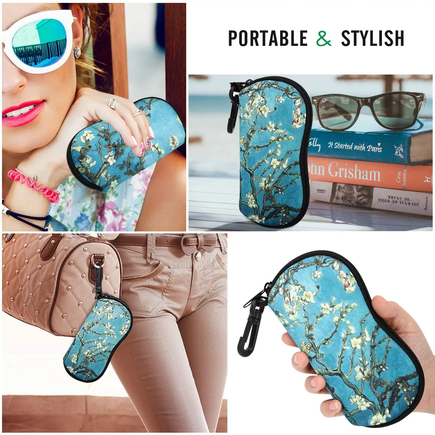 Cool Cat Wear Glasses Travel Sunglass Case Bike Sunglasses Case Light  Portable Neoprene Zipper Soft Case Slim Sunglass Case