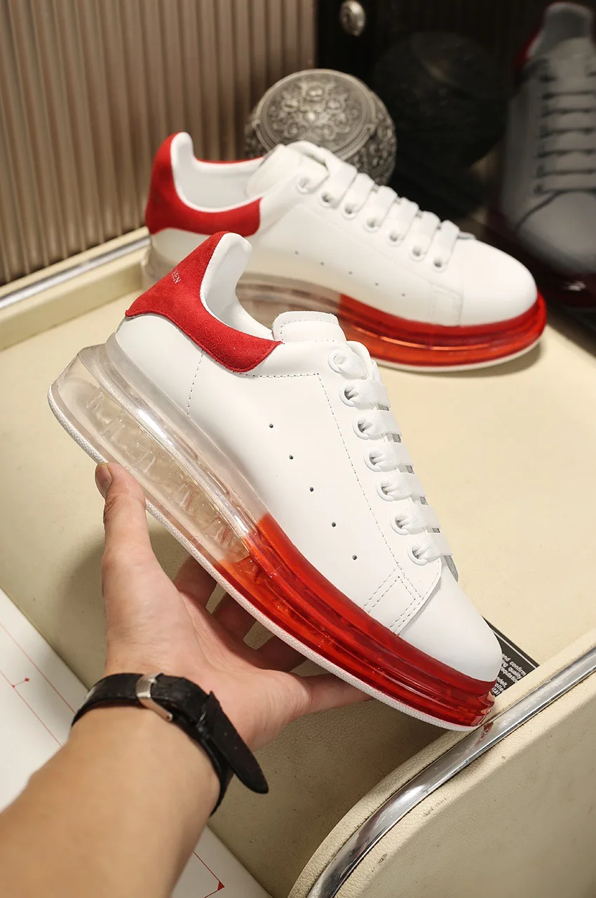 Новинка; сезон Ранняя осень; Новинка; маленькие белые туфли McQueen; женская обувь на толстой подошве; спортивная обувь