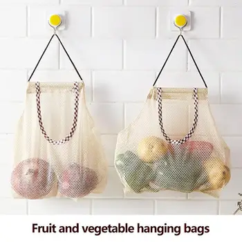 

Reusable Hanging Mesh Bag For Storage Onion Fruit Vegetable Garlic Net Bags Kitchen Bath Accessories Organizer Basket