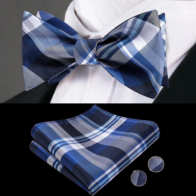 LH-2008 Hi-Tie Шелковый Взрослый мужской галстук-бабочка с узорами галстук-бабочка Hanky запонки набор роскошный зеленый красный золотой Свадебный галстук-бабочка набор для мужчин - Цвет: LH-2008