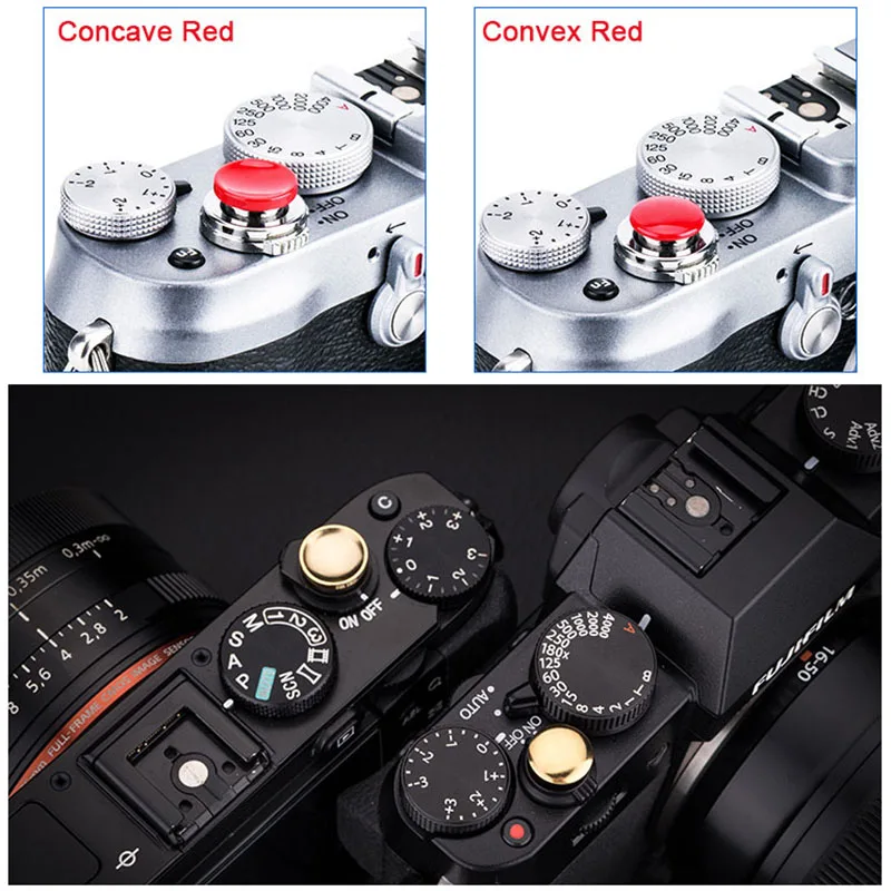 Concave Surface Metal Camera Shutter Release Button Leica/Canon/Nikon/Minolta/Fujifilm
