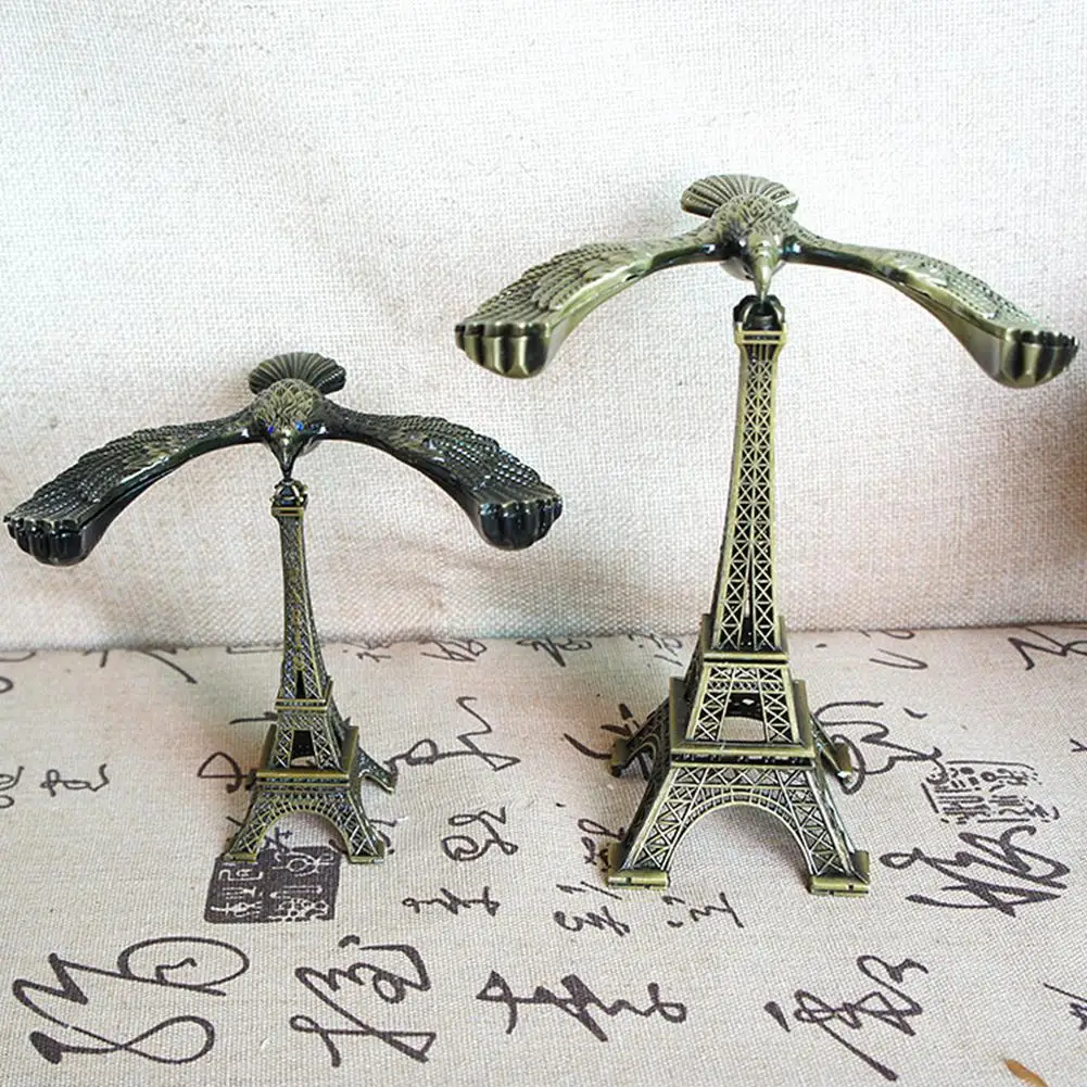 Ретро Сплав Эйфелева башня моделирование с баланс птица для офиса рабочего стола украшения фотографии реквизит