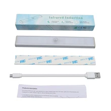 Светодиодный светильник с датчиком движения, прилавок для шкафа, освещение для шкафа, лампа, беспроводной USB Перезаряжаемый светильник s для шкафа