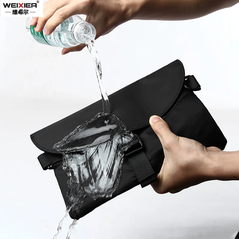 

Модная трендовая мужская сумка-мессенджер, нейлоновая Водонепроницаемая повседневная мужская Наплечная Сумка, черная Функциональная сумка на молнии через плечо