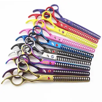 

7.0Inch Professional Pet Thinning Scissors high grade Dog Grooming Shears Electroplate Fish Bone Shears Pet Trimming Tesouras