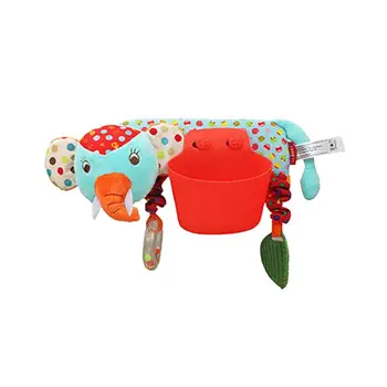

1pc Wrap Around Elephant Pattern Storage Pocket Teether Rattle for Crib New Born