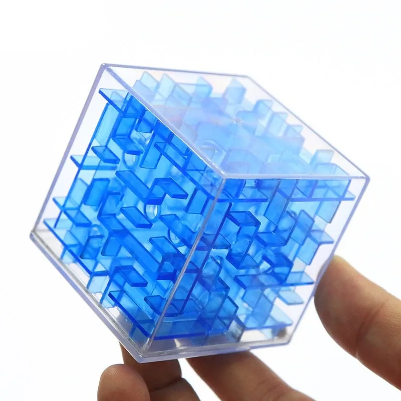 

6CM 3D Maze Magic Cube Transparent Six-sided Puzzle Speed Cube Rolling Ball Game Cubos Track Educational Toys for Children Gifts