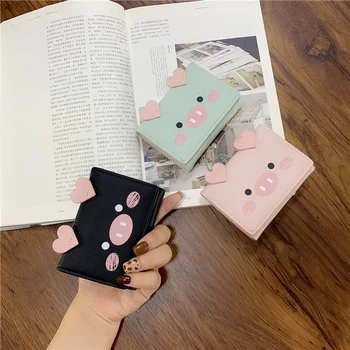 

2020 Cute Cartoon Pig Designer Wallet Holders PU Leather Women Purse Ladies Wallets Female Small Money Purses