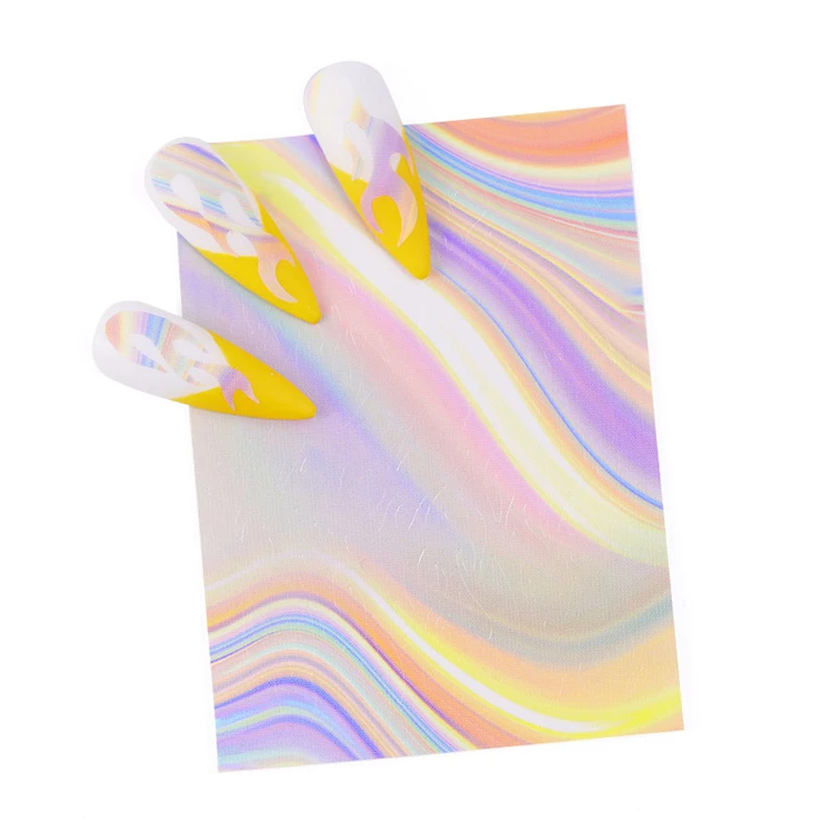 Смешанные 6 шт Волшебные Пламенные полосы дизайн ногтей наклейки самоклеющиеся красочные огненные наклейки украшения Маникюр DIY аксессуары