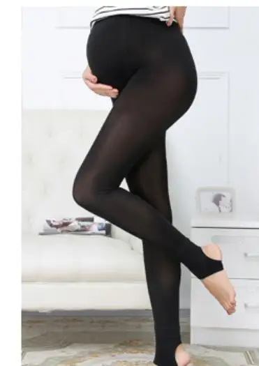 New Autumn winter pregnant women bead velvet Outwear Leggings maternity warm thin thicken pants stepping women solid clothing - Цвет: Transparency black