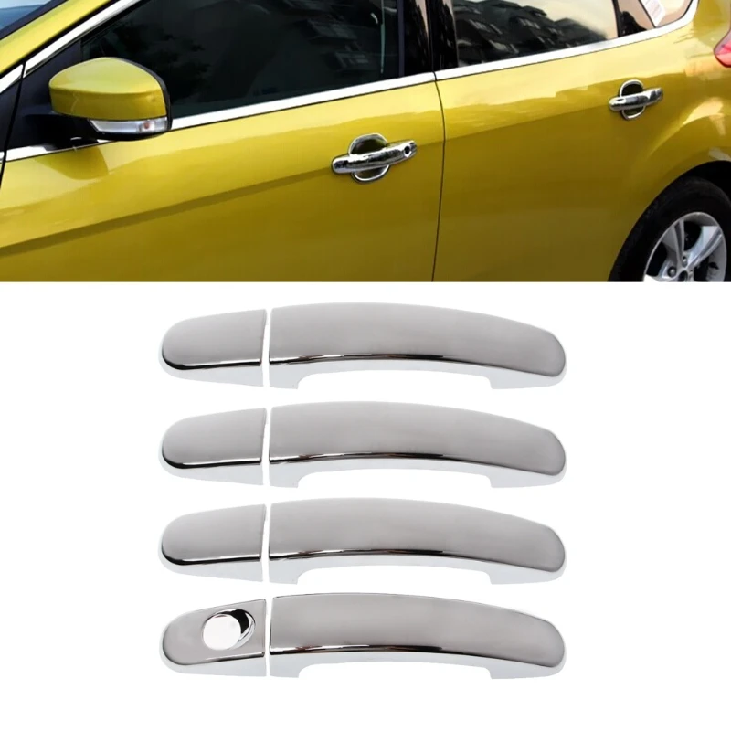 4 шт. автомобильные дверные ручки крышки ABS хром подходит для Ford MK2 2005-2011 MK3 2012- MK4 Авто наружные дверные ручки