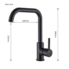 Vidric, матовый черный 360 Вращающийся кухонный кран из нержавеющей стали, кухонный смеситель с одной ручкой, кран для горячей и холодной воды для кухни