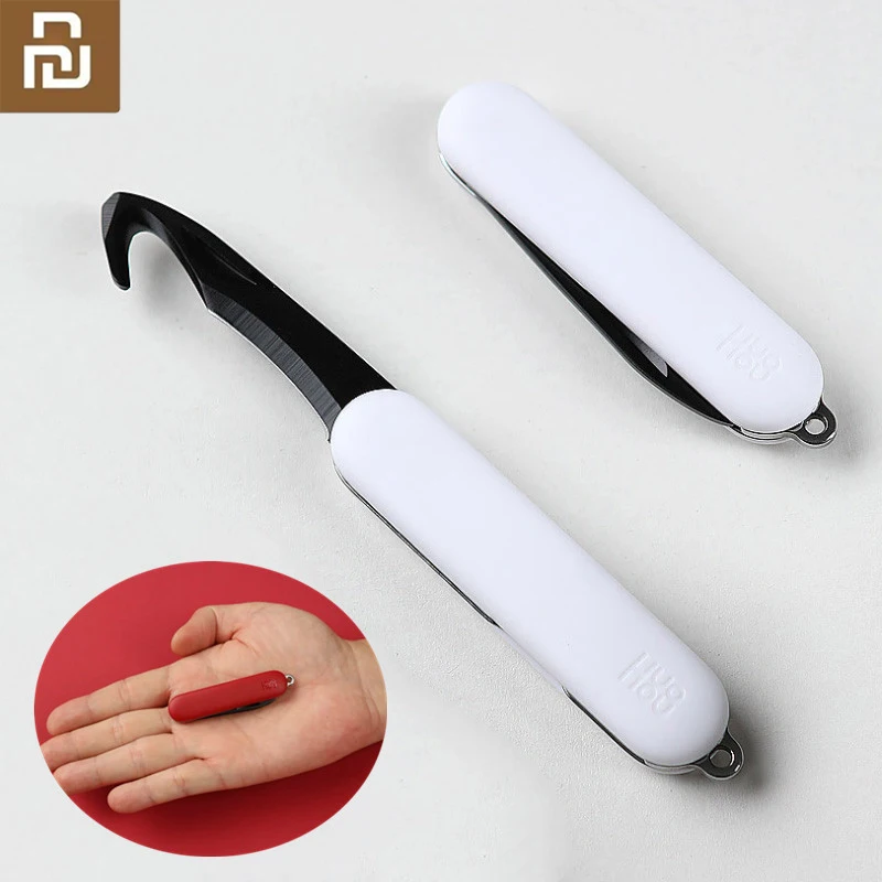 Nuevo Youpin Huohou Mini desempacar cuchillo plegable cuchillo de fruta herramienta de corte campamento herramienta abrir el paquete de exteriores y supervivencia clip campamento sharp cortador