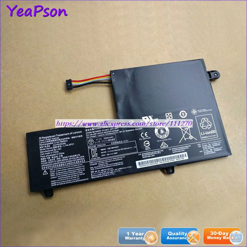 Аккумулятор Yeapson L14L3P21 L14M3P21 для ноутбука Lenovo Flex 3 11 1 1570 Edge 2-1470 1580 в 45 Вт/ч |