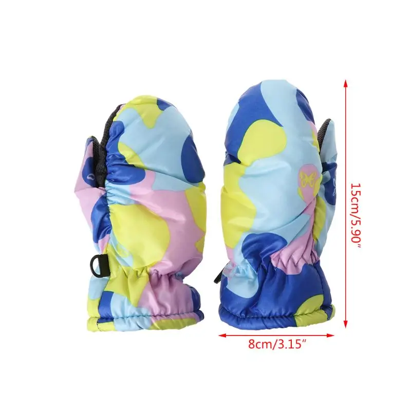 Детские зимние водонепроницаемые теплые варежки для мальчиков и девочек, детские уличные перчатки из полифлиса