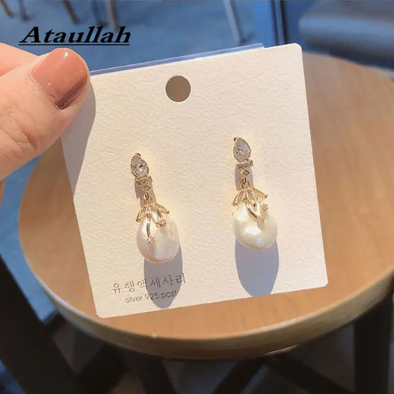 Ataullah серьги с барочным жемчугом для женщин, белые серьги-капли из натурального пресноводного жемчуга, ювелирные изделия для свадебной вечеринки, подарок для девушек EW033