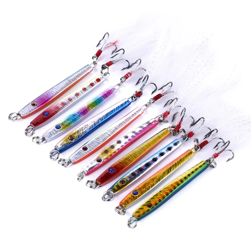 

10pcs/set Artificial Bait Reusable Casting Jig Lure Jigging Ocean Boat Fishing Octopus Jigging Lure Hard Ice Baits