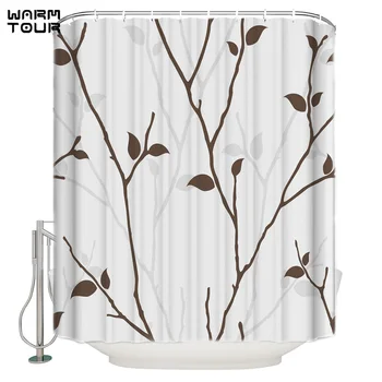 

Branches And Leaves Bathroom Shower Curtains Fabric Shower Curtains Bathroom Accessories Shower Curtain