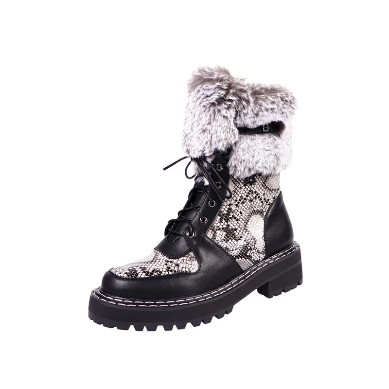 FEDONAS зимние ботинки на меху в стиле панк; женские зимние мотоботы из натуральной кожи с боковой молнией; повседневная обувь; женские ботильоны на высоком каблуке