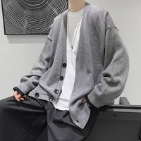 Casual Men Cardigan Sweater Fashion Cosy Soild Preppy Style Jacket Spring Autumn Long Sleeve Coat Silm Knitted Male Cardigan Top